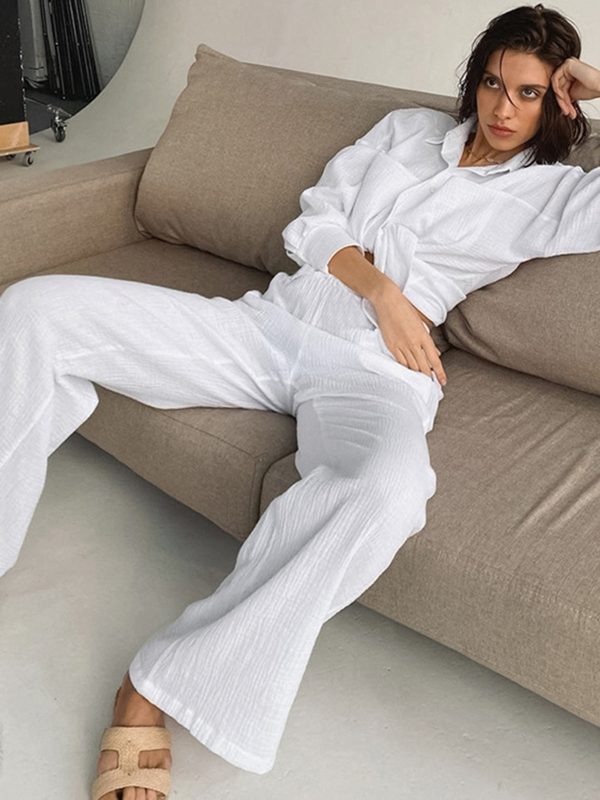 Minimalist Cotton Two Piece Pants Set - Image 3