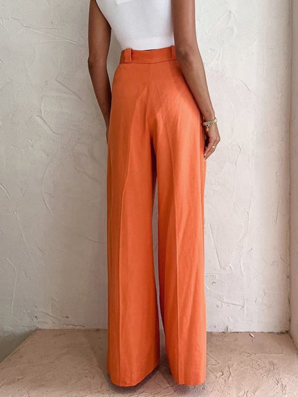 Vitamin C Linen Cotton Wide Leg Pants - Image 3