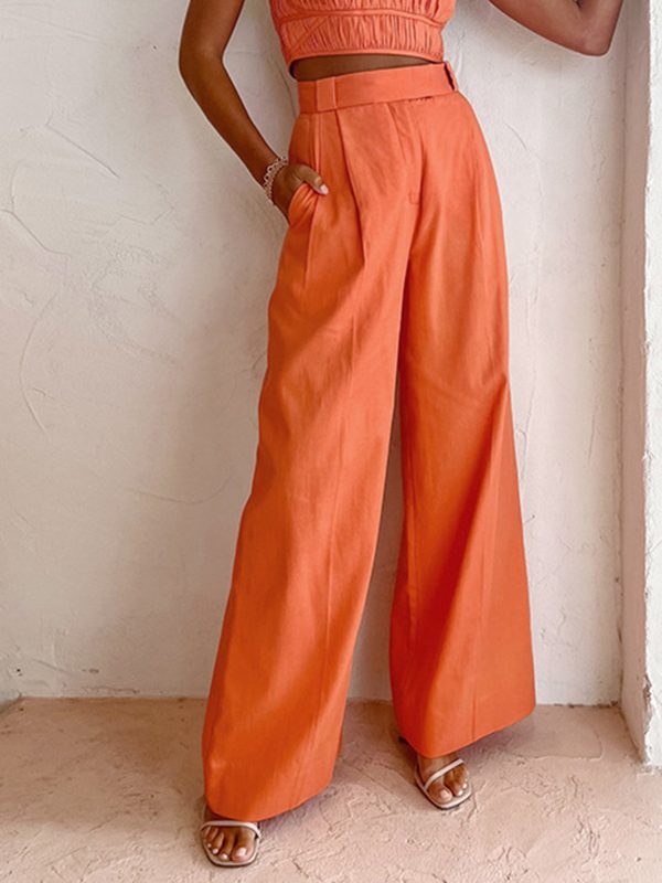 Vitamin C Linen Cotton Wide Leg Pants - Image 2