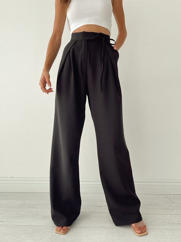 Palazzo Tied Wide Leg Dress Pants - Image 5