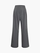 Pinstripe Pleated Wide-Leg Pants