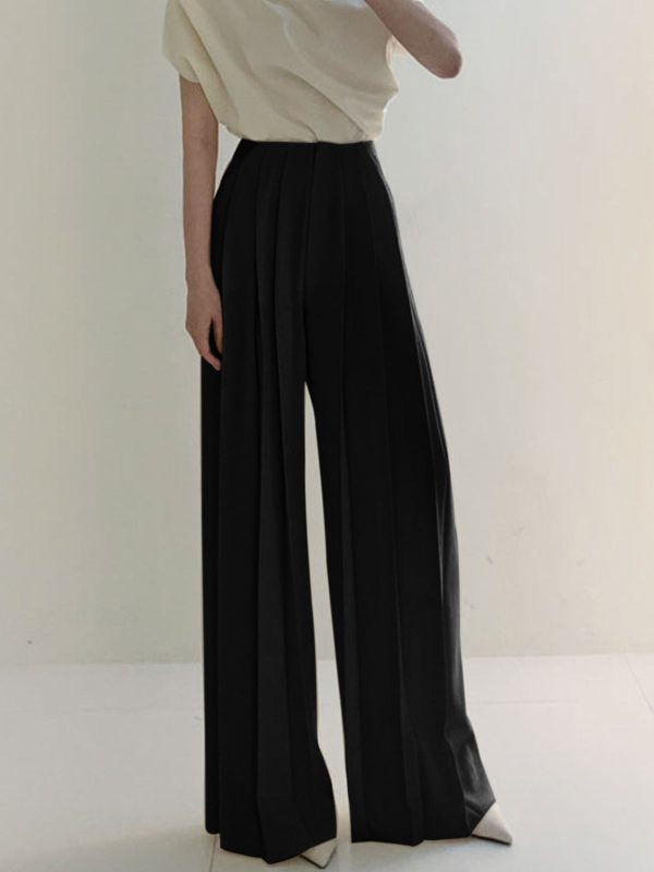 Pleated High Waist Wide Leg Pants - Image 7