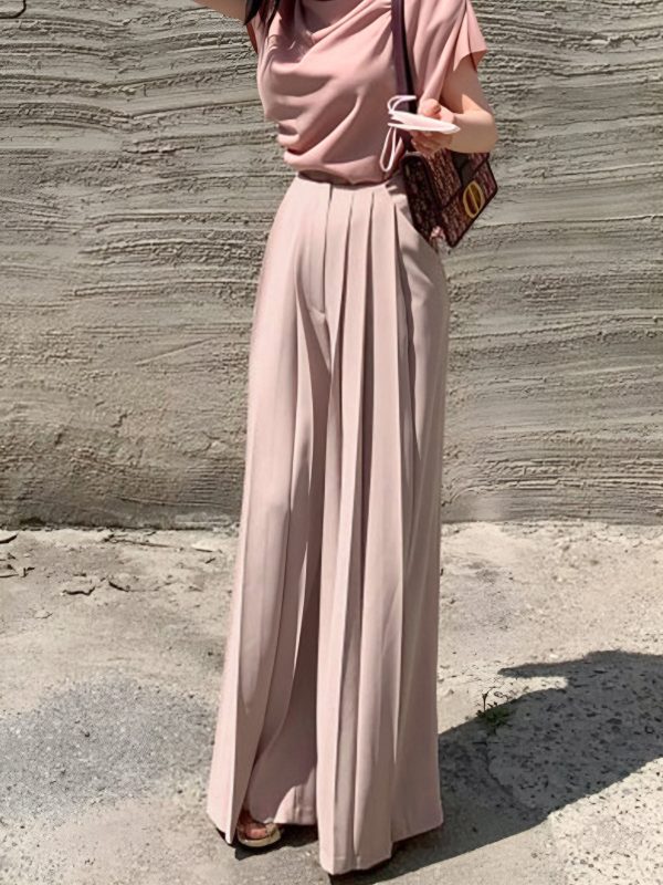 Pleated High Waist Wide Leg Pants - Image 10