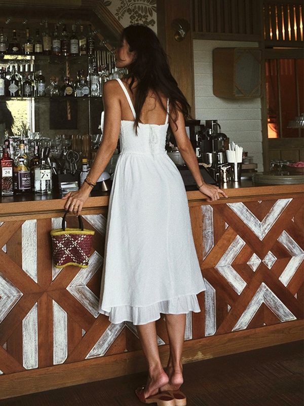 Ruffle Hem Cami Plain Midi Dress - Image 4