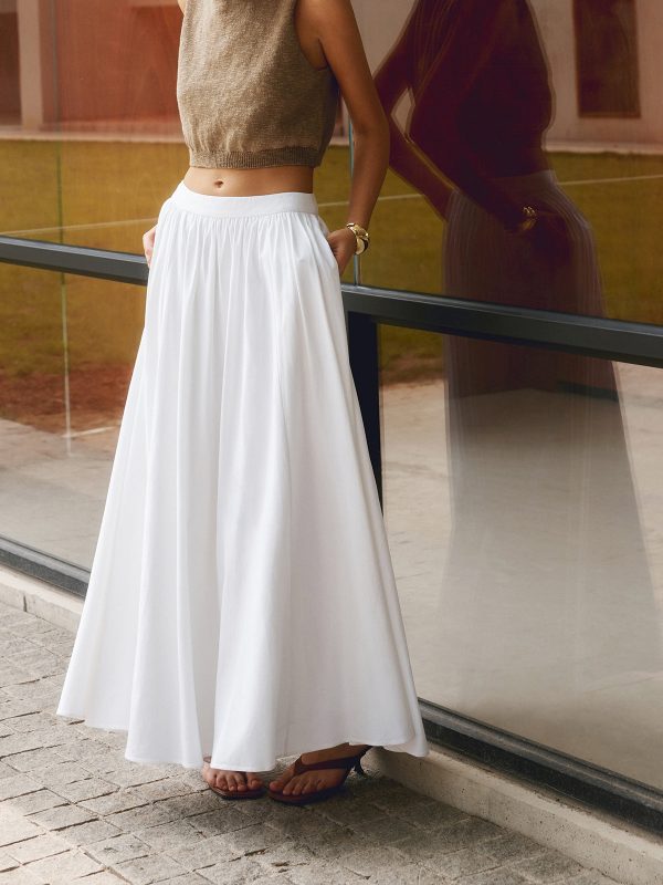Linen Pleated Maxi Skirt - Image 2