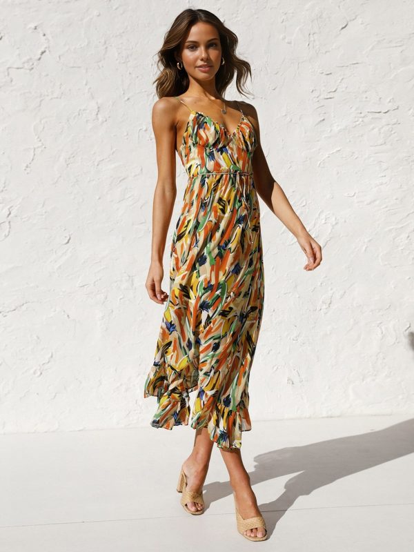 Multi Color Print Cami Midi Dress - Image 3