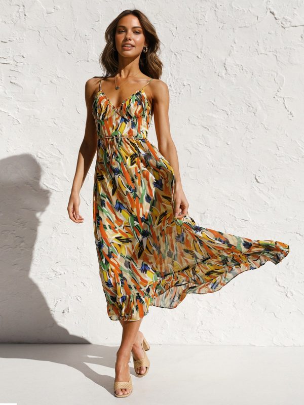 Multi Color Print Cami Midi Dress - Image 2