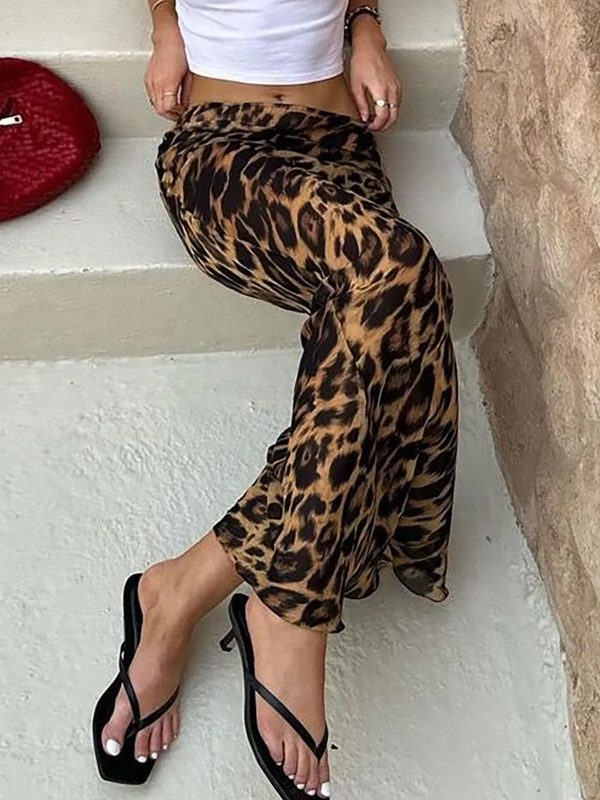 Slim Leopard Print Maxi Skirt - Image 3