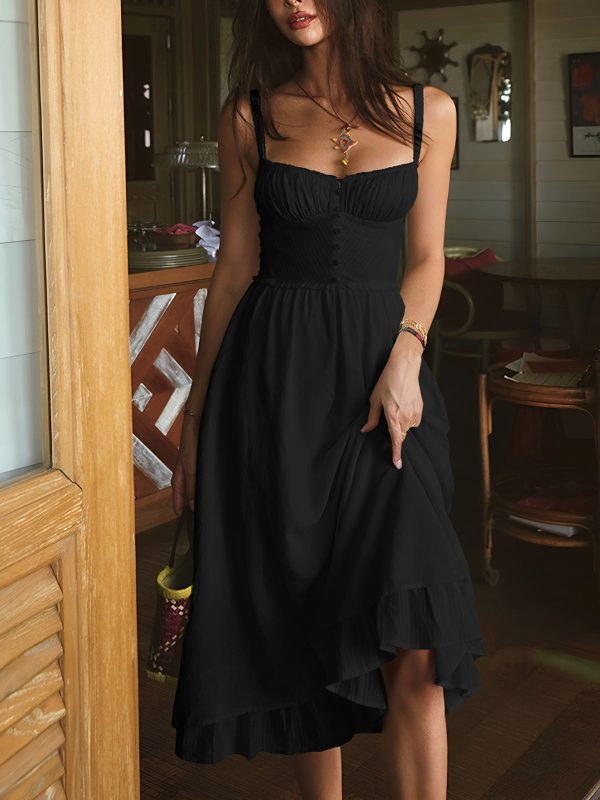 Ruffle Hem Cami Plain Midi Dress - Image 9
