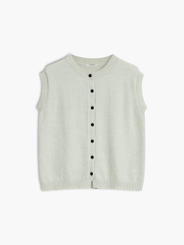 Casual Button Up Sweater Vest - Image 3