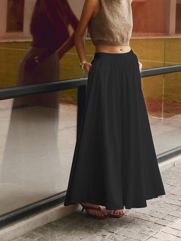 Linen Pleated Maxi Skirt - Image 7