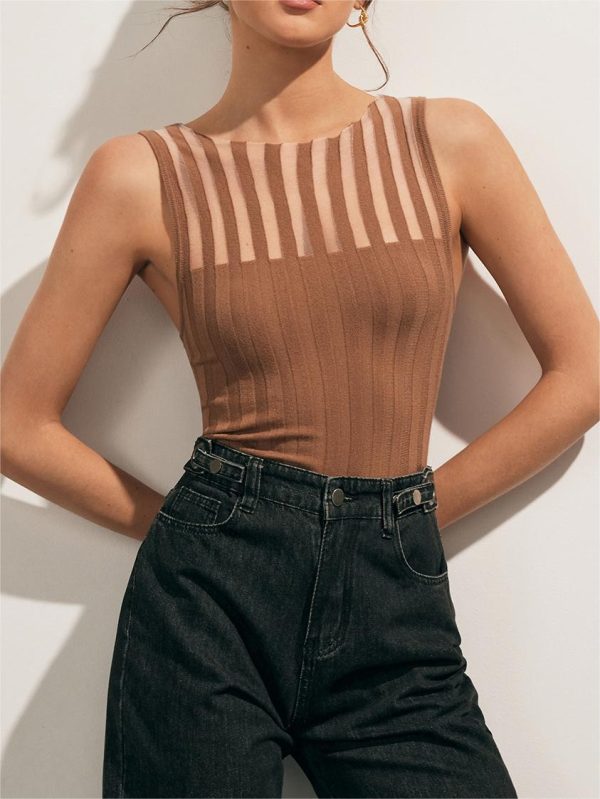 Sheer Ribbed Tank Top - Image 2