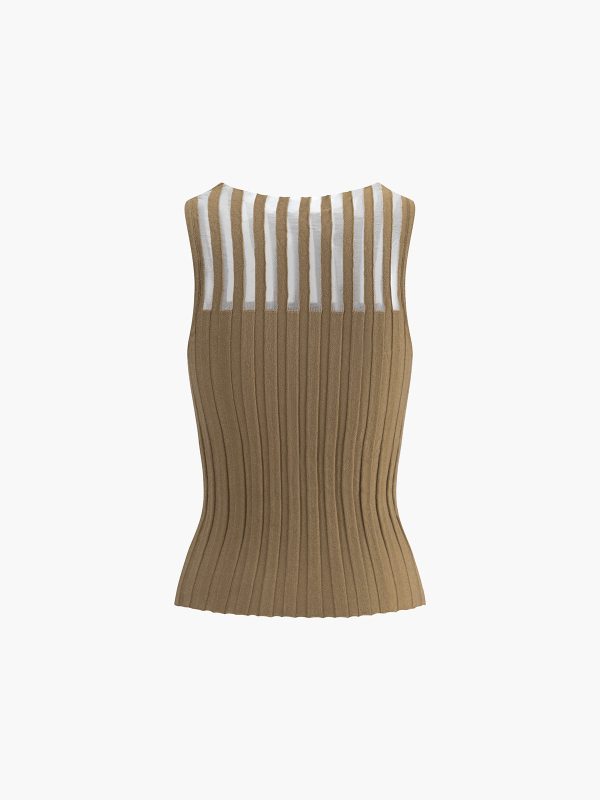 Sheer Ribbed Tank Top - Image 6