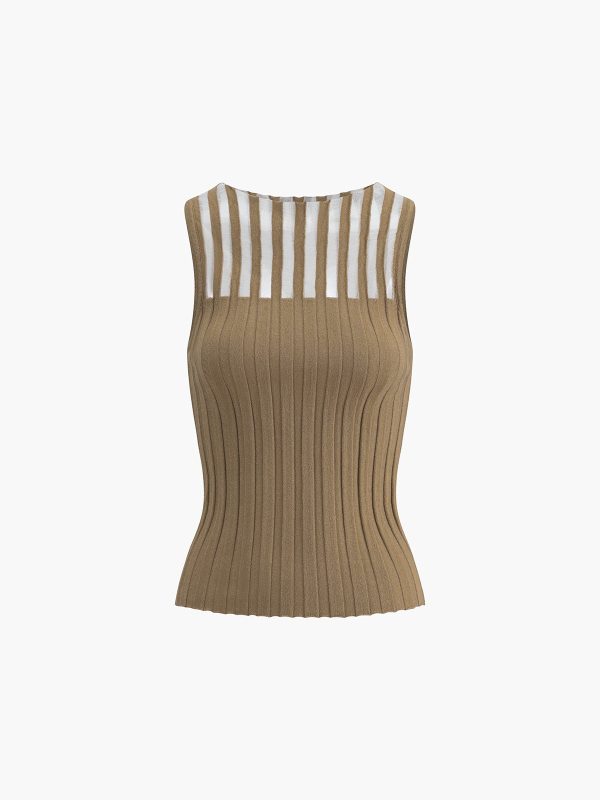 Sheer Ribbed Tank Top - Image 5