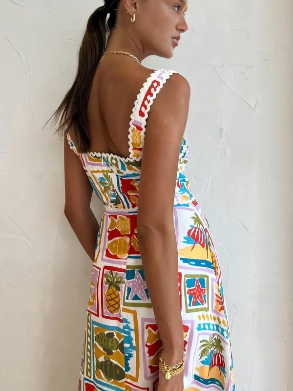 Graffiti Print Sleeveless Long Dress - Image 3