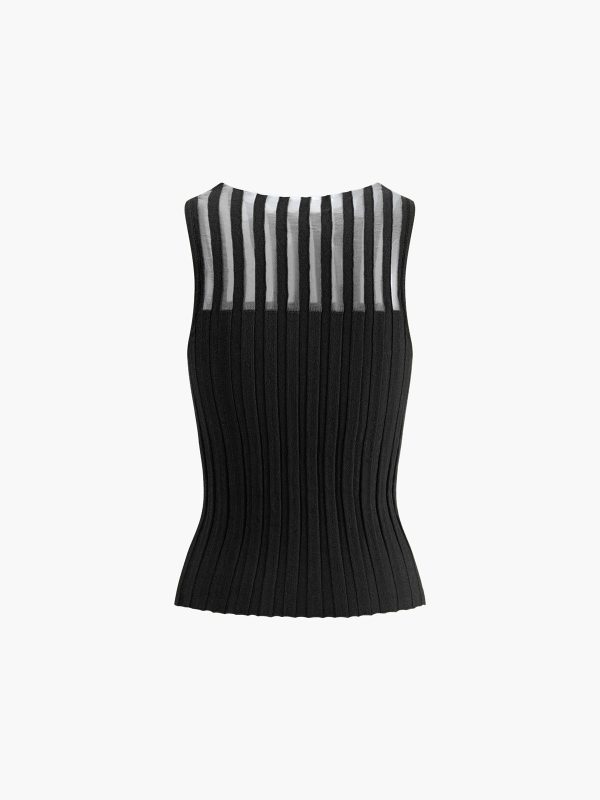 Sheer Ribbed Tank Top - Image 8