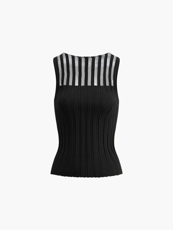 Sheer Ribbed Tank Top - Image 7