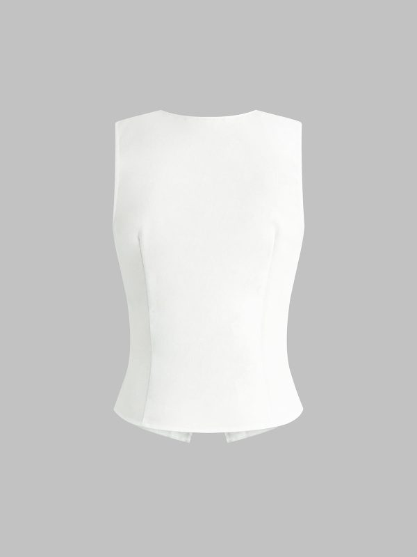 Linen Blends Button Up Tank Top - Image 7
