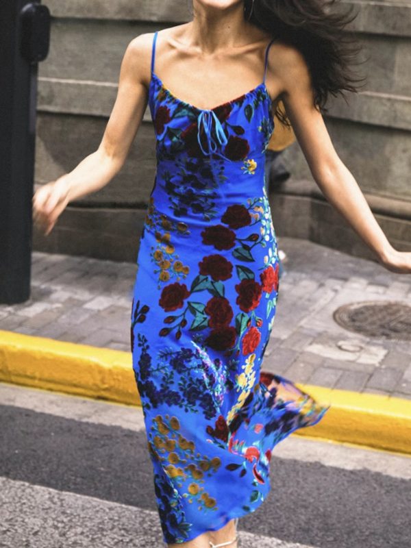 Printed Spaghetti Strap Midi Dress - Image 5
