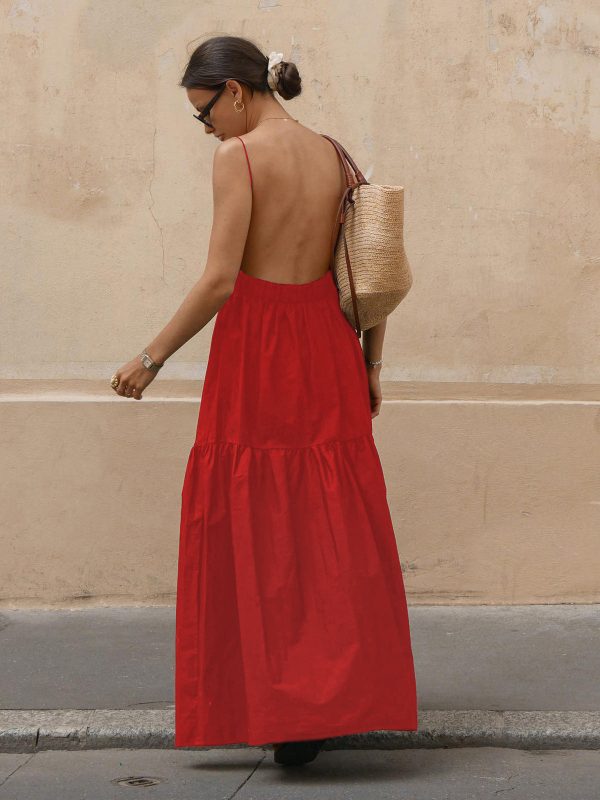 Solid Backless Long Dress - Image 8