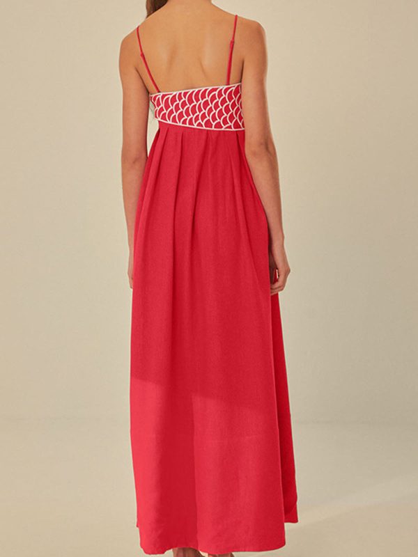 Embroidered Fish Semi-Sheer Cami Dress - Image 4