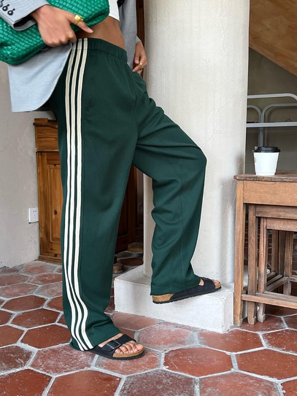 Casual Striped Patchwork Pants - Image 3
