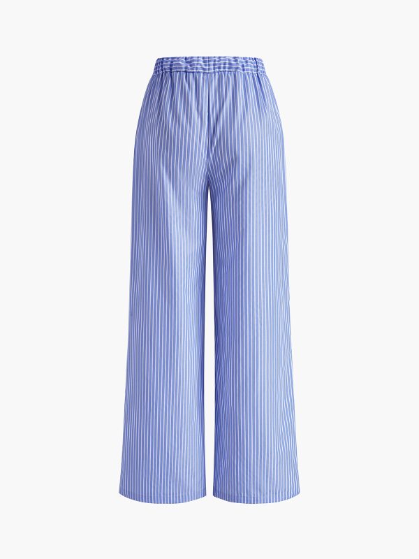 Casual Striped Wide Leg Pants - Image 7