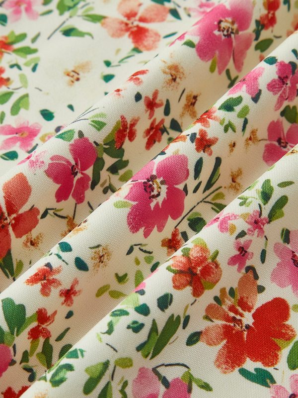 Floral Print Trim Cami Midi Dress - Image 8