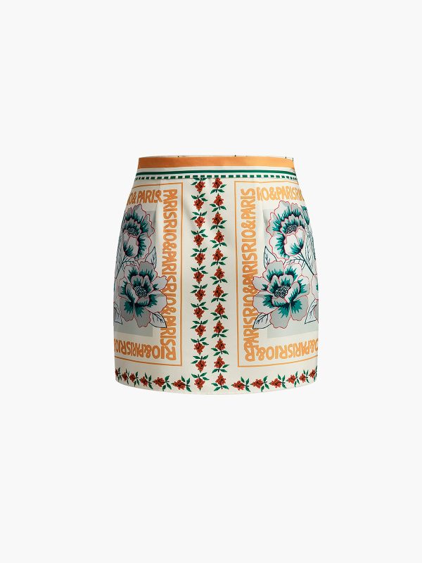 Vacation Print Asymmetrical Mini Skirt - Image 2