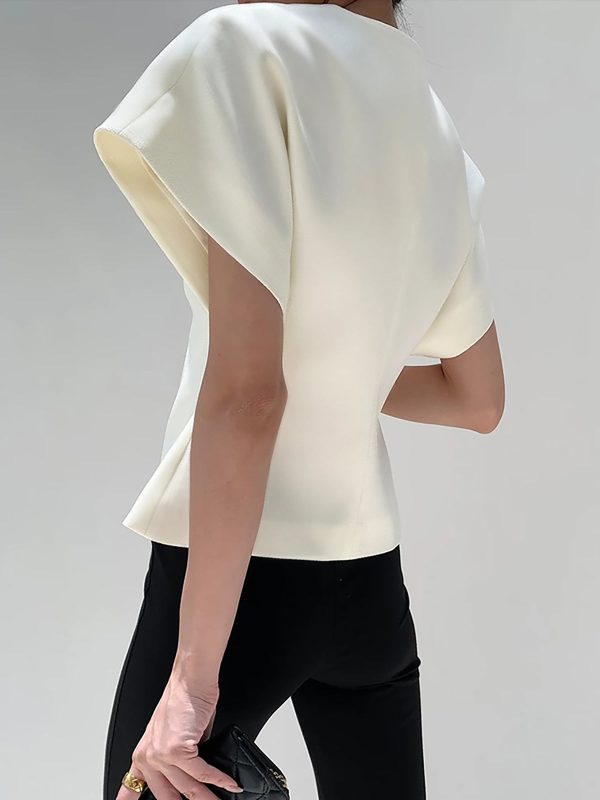 Trendy V-Neck Button Down Blouse - Image 5