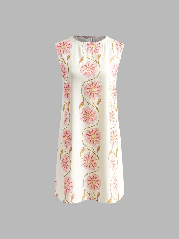 Romantic Print Sleeveless Short Dress - Image 5