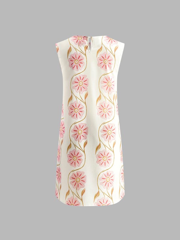 Romantic Print Sleeveless Short Dress - Image 6