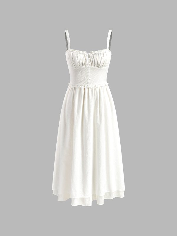 Ruffle Hem Cami Plain Midi Dress - Image 6