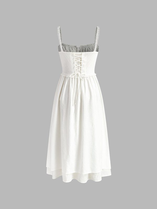 Ruffle Hem Cami Plain Midi Dress - Image 7