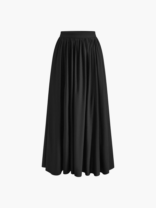 Linen Pleated Maxi Skirt - Image 10
