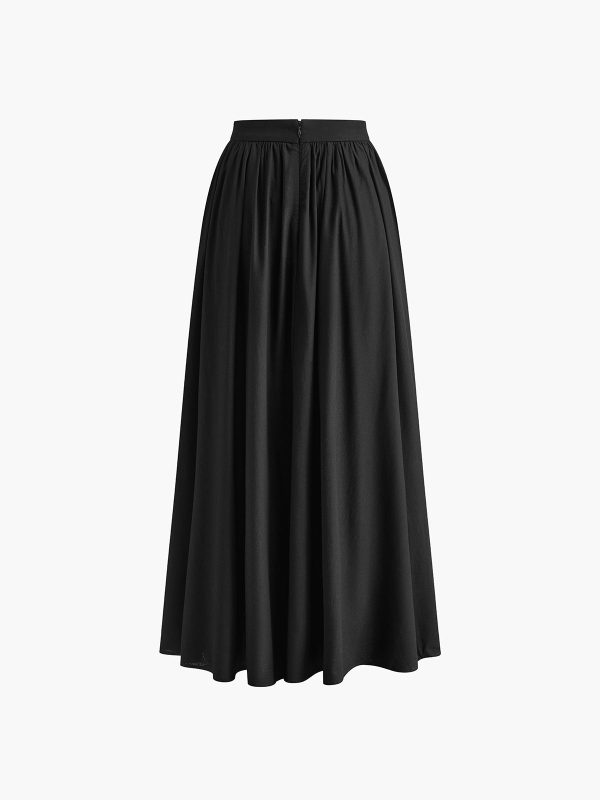 Linen Pleated Maxi Skirt - Image 11