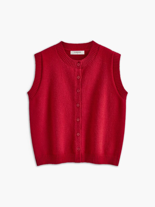 Casual Button Up Sweater Vest - Image 8