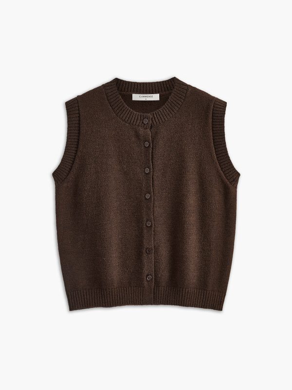 Casual Button Up Sweater Vest - Image 10