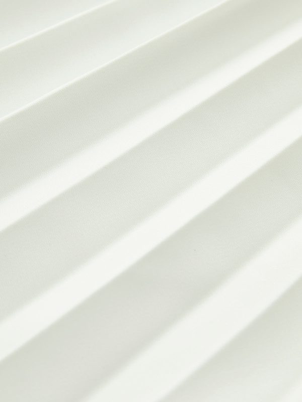 Solid Pleated Strapless Split Dress - Image 9