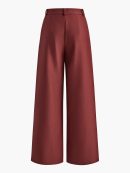 Solid Wide Leg Pants Without Belt