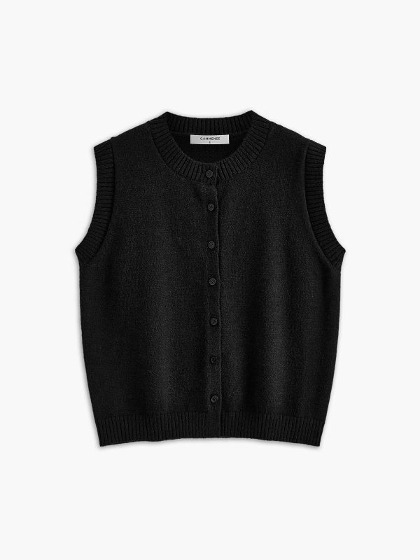 Casual Button Up Sweater Vest - Image 12