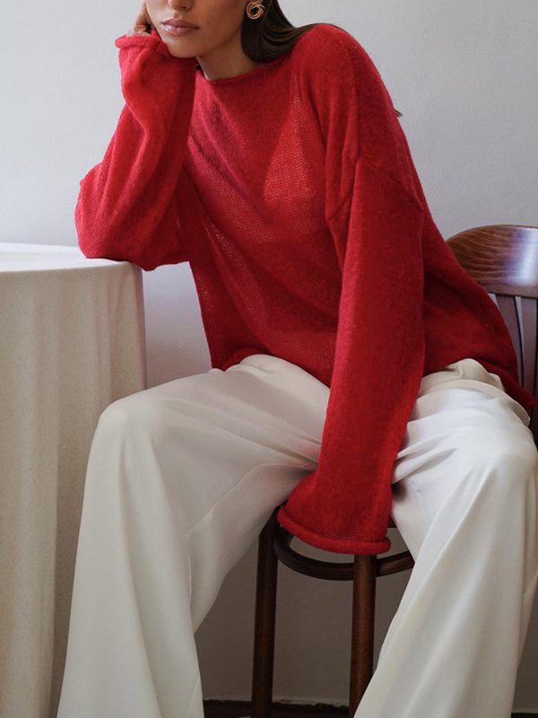 Hollow Draped Snug Knit Top - Image 7