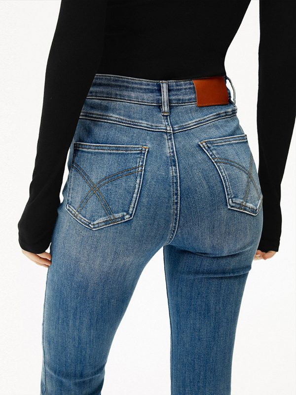 High-Waist Denim Bootcut Jeans - Image 2