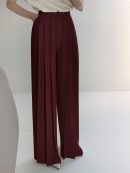 Pleated High Waist Wide Leg Pants