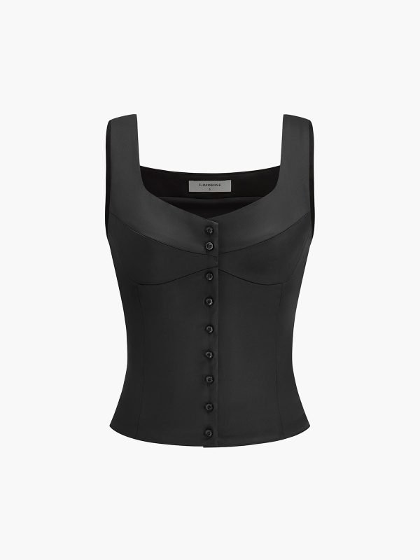 Casual Button-Front Strappy Top - Image 6