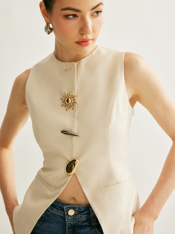 Metal Detail Split Vest - Image 3