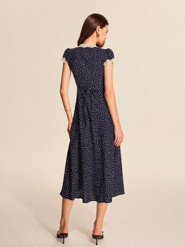 Polka Dot Lace-Trim Dress - Image 6