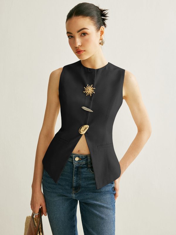 Metal Detail Split Vest - Image 9