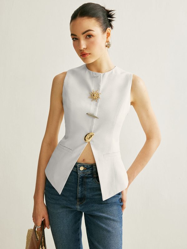 Metal Detail Split Vest - Image 7
