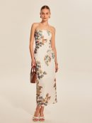 Floral Print Strapless Dress